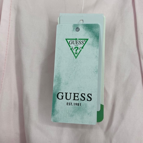 Guess Girls Size 8 Skort Shorts Light Ballet Pink Tencel Poplin Side Zip Pockets - Picture 7 of 11